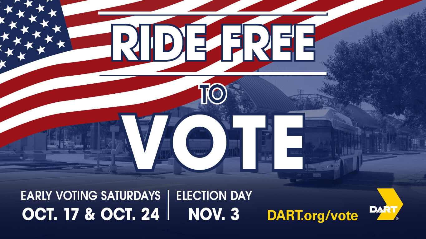 Ride DART for free to vote in the 2020 General Election
